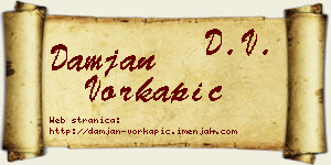 Damjan Vorkapić vizit kartica